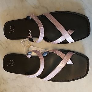 A New Day Women's Felicity Wide Width Cross Strap Sandals - Lilac Size 10